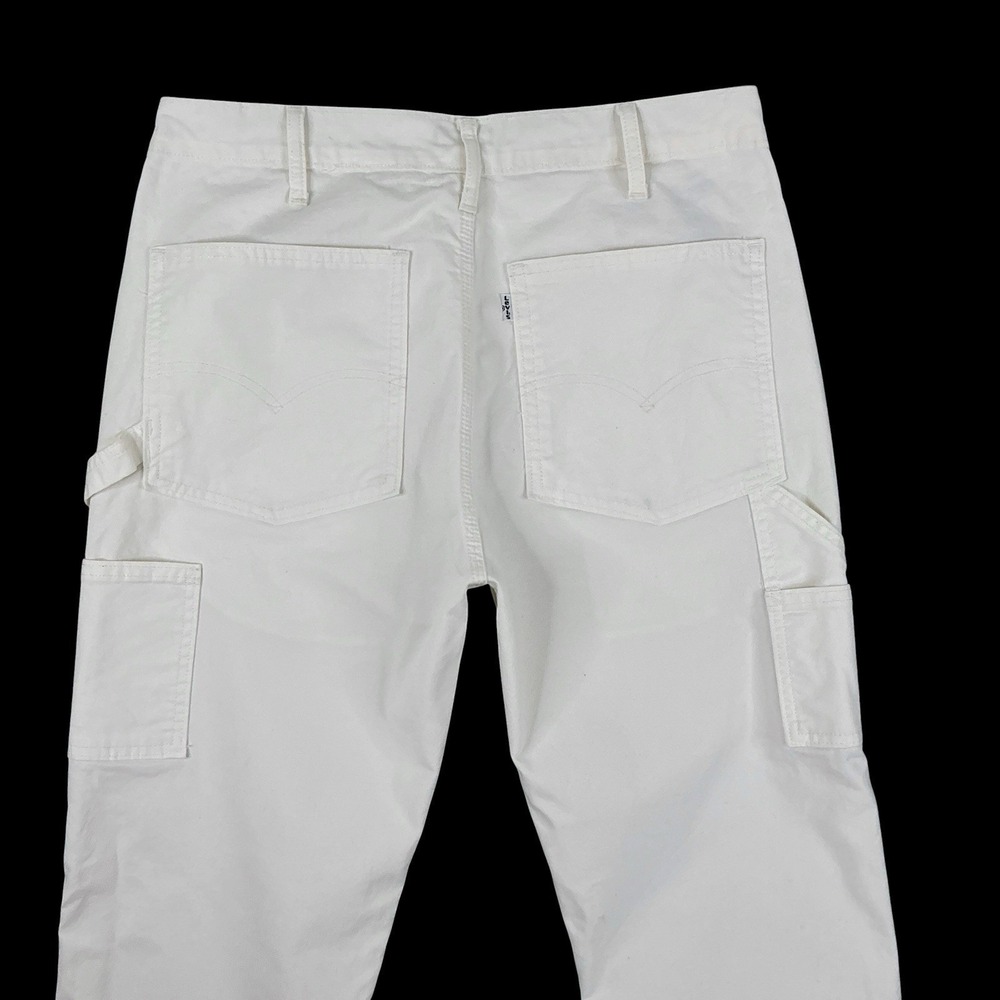 Levis‎ Pants Men 34x36 (ACTUAL 32x31.5) Ivory White Carpenter Twill Straight - Picture 6 of 15